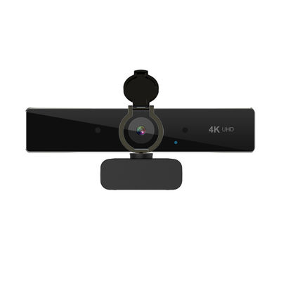 검은 색 4K 결의안 웹캠, 90 도 시야 각도 광각 웹 카메라