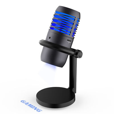 흐르고 기록하기 위한 USB 콘덴서 마이크로폰을 밝히는 RGB