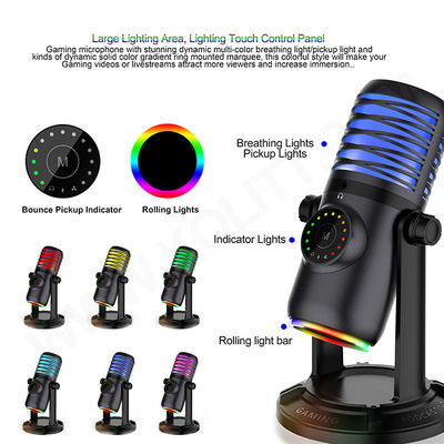 흐르기 위한 RGB 게임 마이크 48Khz 팝캐스트 스튜디오 마이크