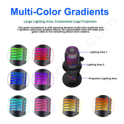 흐르고 노래하기 위한 ODM / OEM 스튜디오 컴퓨터 마이크로폰, RGB USB 마이크