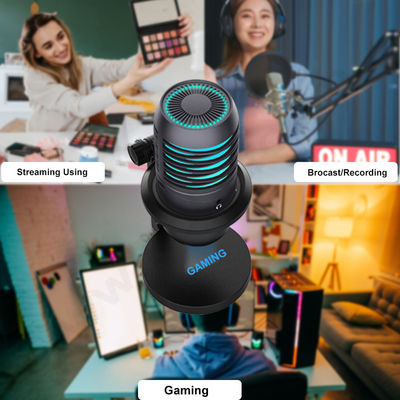 흐르고 노래하기 위한 ODM / OEM 스튜디오 컴퓨터 마이크로폰, RGB USB 마이크